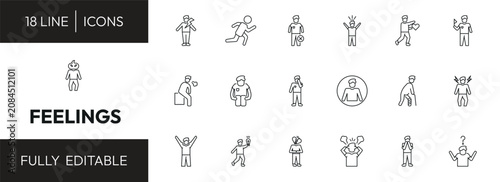 Konstfotografi feelings outline icon set