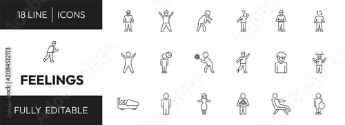 Foto feelings outline icon set