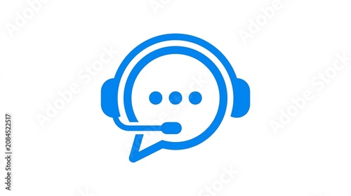 Customer Support Chatbot Icon with Headset