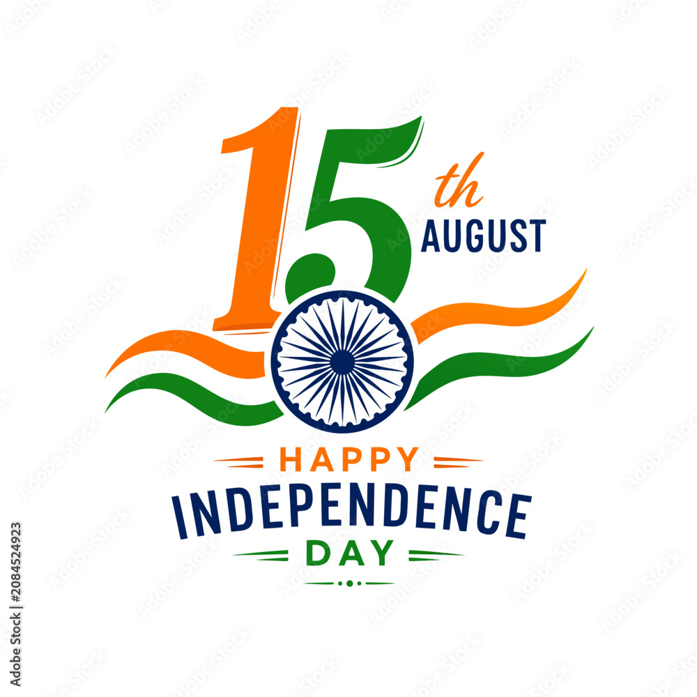 Fototapeta premium Independence Day, republic day banner with tri color