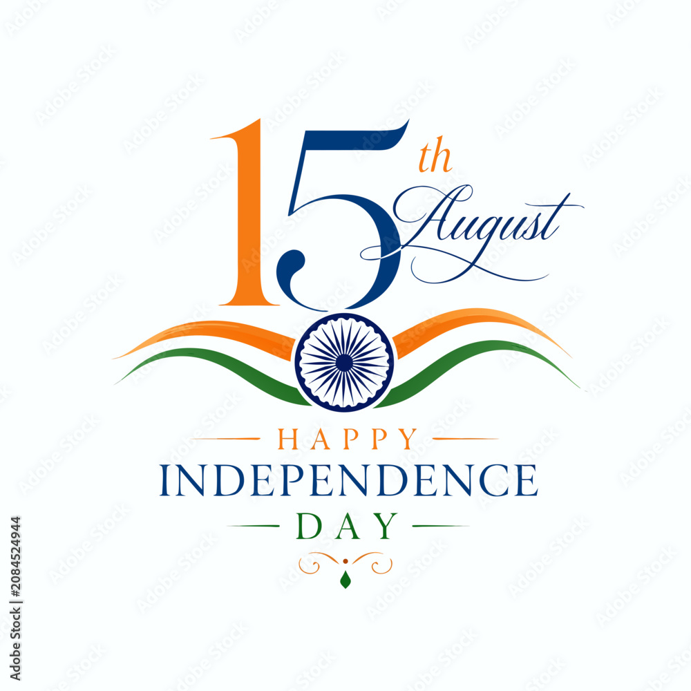 Fototapeta premium Independence Day, republic day banner with tri color