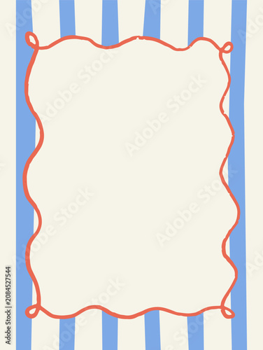 modern, hand-drawn summer frames in red and blue, Amalfi Coast, Italian summer, la dolce vita, Mediterranean Frames