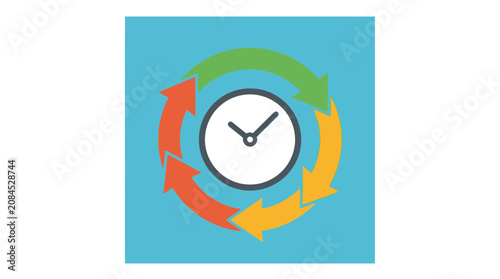 Circular Arrows Clock Cycle Time Management Concept