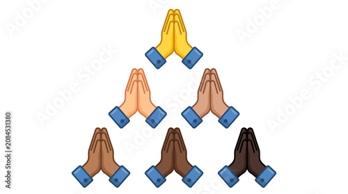 Obraz na płótnie Multicultural Praying Hands Symbolizing Universal Faith and Global Harmony