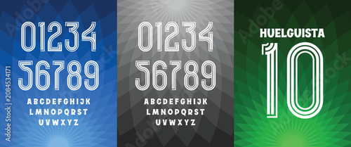 10 Jersey Number: Sporty letterforms and numerals, great for personalized team branding and athletic display design.