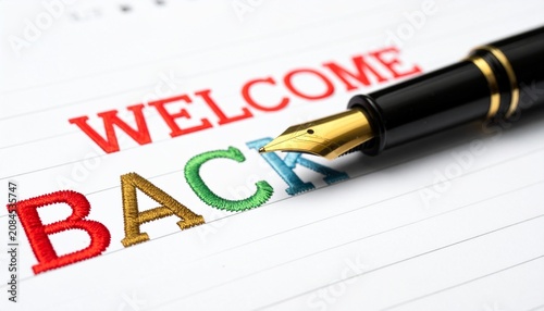 Creative Greeting with Fountain Pen Concept

