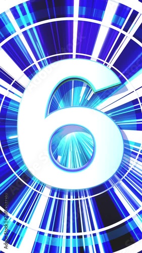 トップ10カウントダウン。10から1までの数字。勢いのあるアニメーションで進む数字。