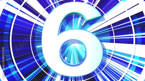 トップ10カウントダウン。10から1までの数字。勢いのあるアニメーションで進む数字。