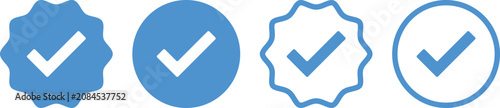 Fotografie verified badge icon with check mark  icons