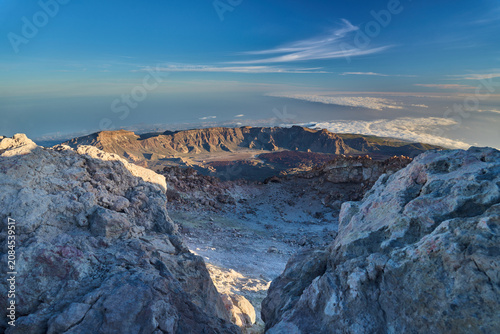 Quadro su tela Teide crater and caldera at sunset