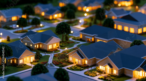 Retirement Community At Sunset Featuring Peaceful Residential Neighborhood For Active Senior Living