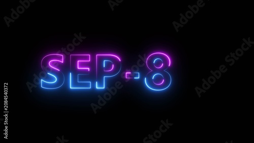 Glowing counting day text number illustration.  Neon calendar date symbol.
