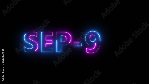 Glowing counting day text number illustration.  Neon calendar date symbol.