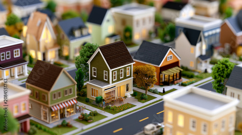 Pedestrian Friendly Neighborhood Presented As A Detailed Miniature Community For Walkable Daily Living