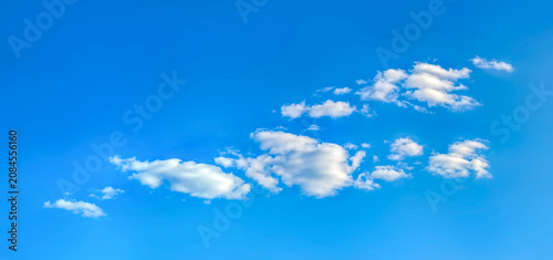 Bild auf Leinwand Natural scenery background blue sky with bright white clouds and clear