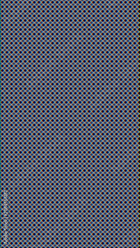 Geometric pattern design with blue and gray hexagons on black background  