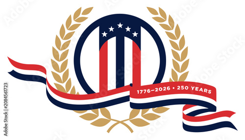 Quadro em tela Very beautiful realistic vector illustration celebrating the 250th Anniversary o