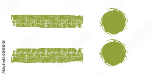 WebGreen Grunge Brush Strokes and Circular Stamp Badges Graphic Design Elements