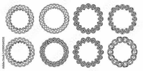 Photography collection of black and white celtic knot circular frames vector frame ornament