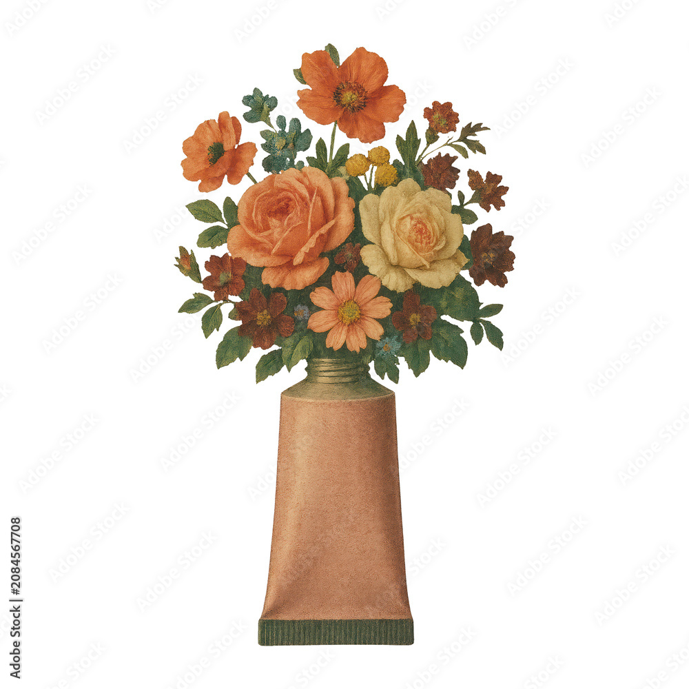 Fototapeta premium PNG Vintage floral bouquet illustration