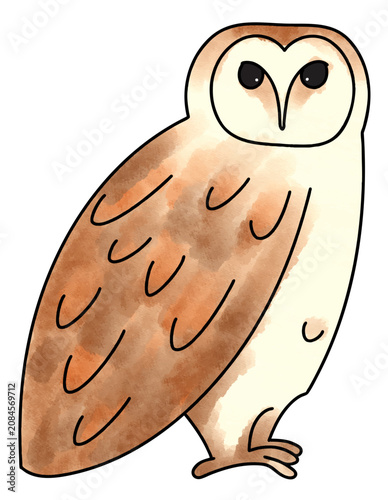 Cute owl vector illustration in cartoon style with a soft wildlife theme.