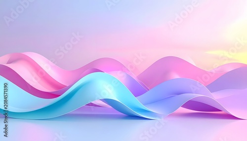 Soft pink and blue gradient abstract waves.