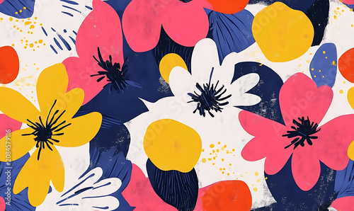 Minimalist floral seamless pattern
