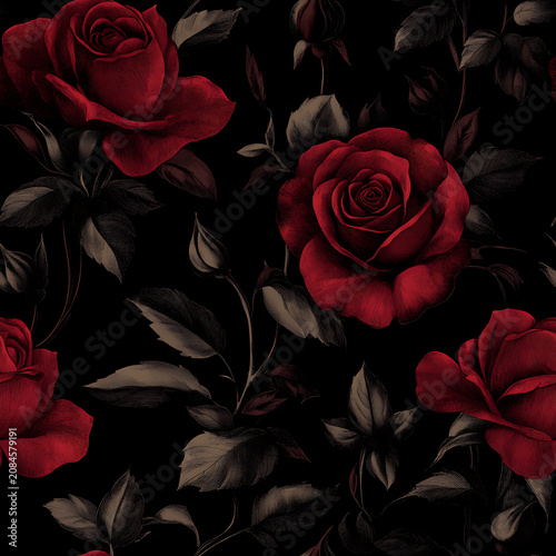 Minimalist floral seamless pattern