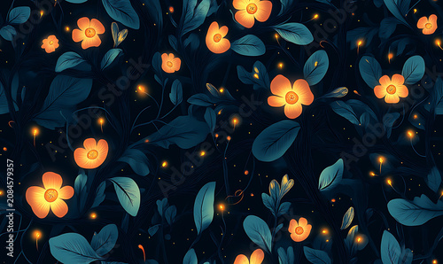 Minimalist floral seamless pattern