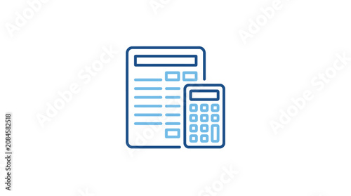 Tax form and calculator financial icon.