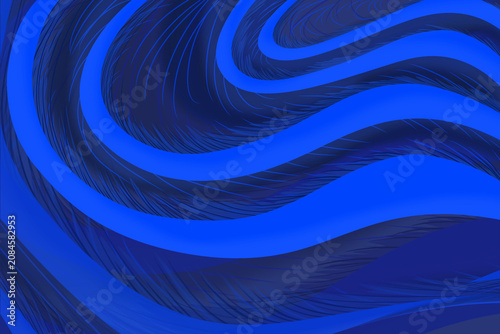 abstract blue waves with bright colors on a dark blue background