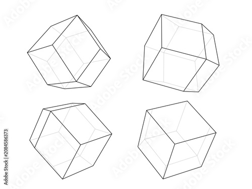 Obraz na plátně 菱形十二面体　rhombic dodecahedron　カタランの立体　catalan solid