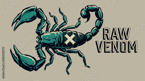 Fotografie Scorpion vintage artwork
