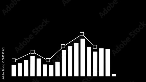 Animation bar chart graph with growing business. Video footage.