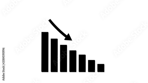 2d animation graph diagram bar chart business economy progress financial with alpha channel.