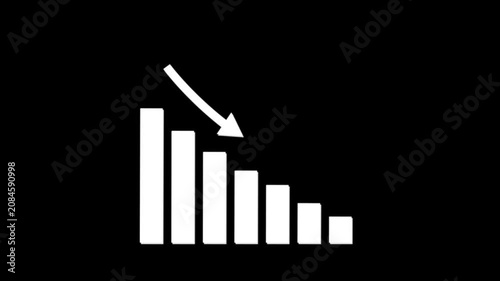 2d animation graph diagram bar chart business economy progress financial with alpha channel.