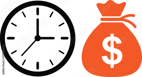 Time is money concept illustration