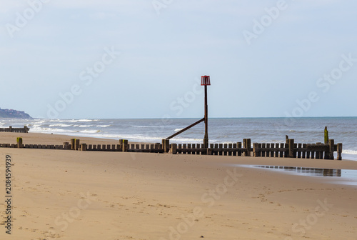 Hazard Marker Posts on Ostend beach Norfolk