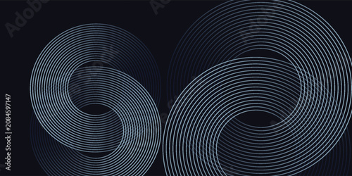 Konstfotografi Blue abstract background with glowing circles