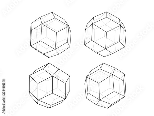 Tableau sur toile 菱形三十面体  rhombic triacontahedron　カタランの立体　catalan solid