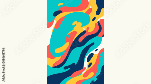 Fotografia Vibrant abstract patterns unfold in a Minimalist Summer Abstract Background design