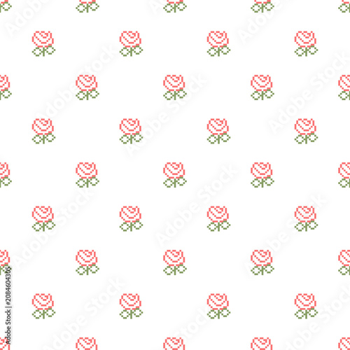 Принти на полотні Minimalist rose pattern vector illustration with minimalist botanical romantic w