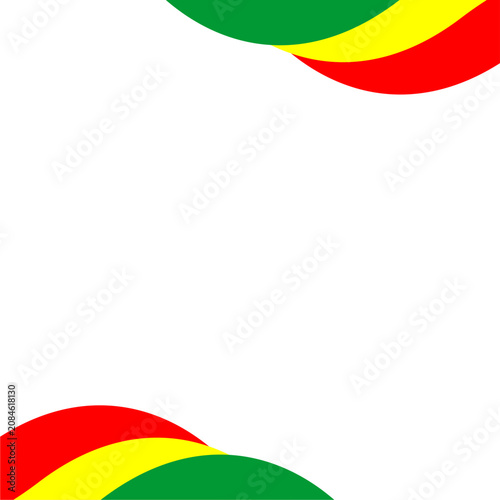 Abstract Juneteenth Freedom Day frame illustration in red, yellow, and green