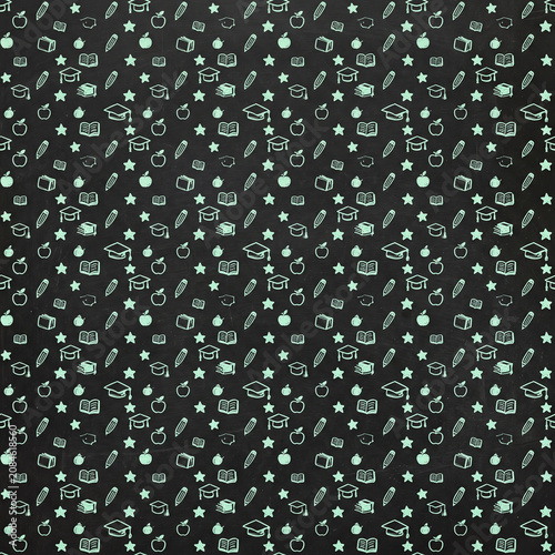 Uniform Blackboard Education Doodles Pattern Square
