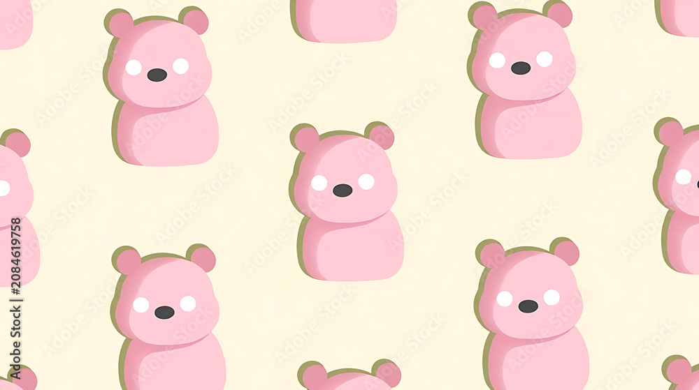 seamless pattern with pink animals