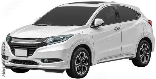 Front view white SUV car
