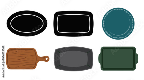 Konstfotografi Professional vector collection featuring different serving platter designs, oval