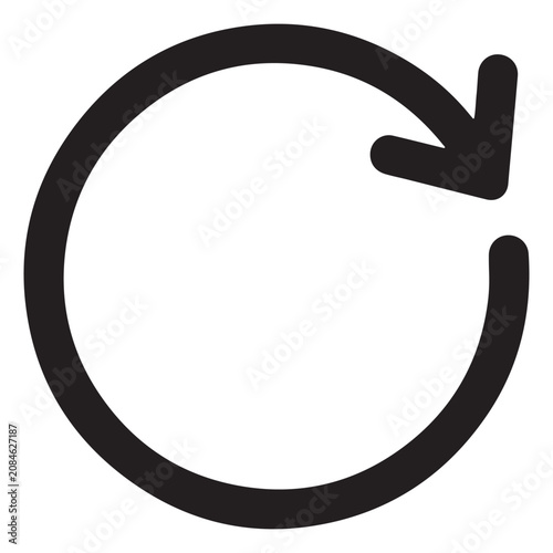 Obraz na plátně Circular refresh arrow vector icon for web ui design continuous loop sync or red