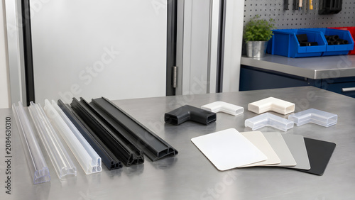 Konstfotografi Aisle containment door gasket sample with blank cards