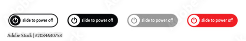 Slide to power off toggle switch ui, mobile smartphone shutdown and restart interface. Vector illustration and transparent png